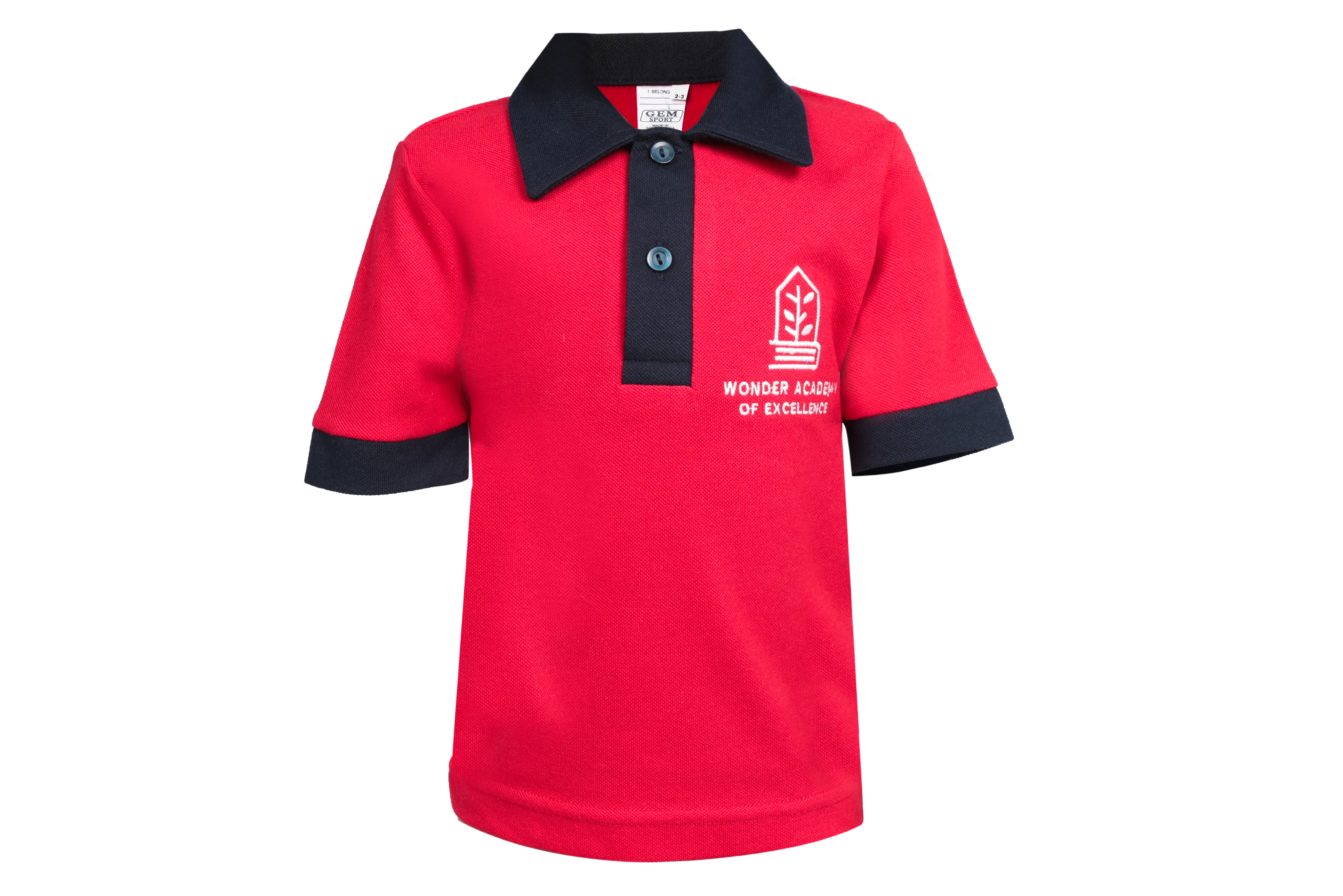 Golf Shirt Red EMB - Wonder Academy Montessori