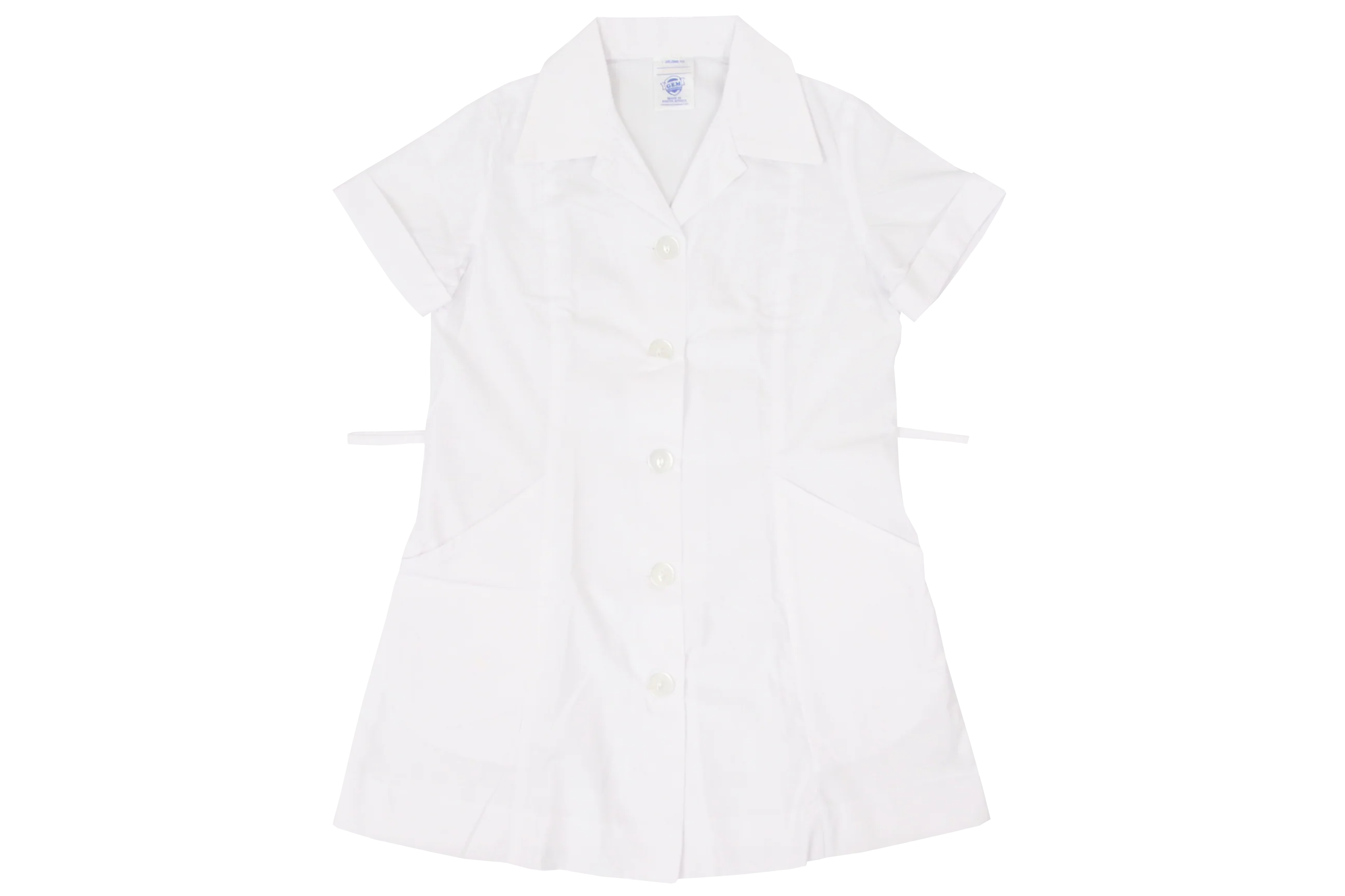 Plain Dress - White Poly Cotton