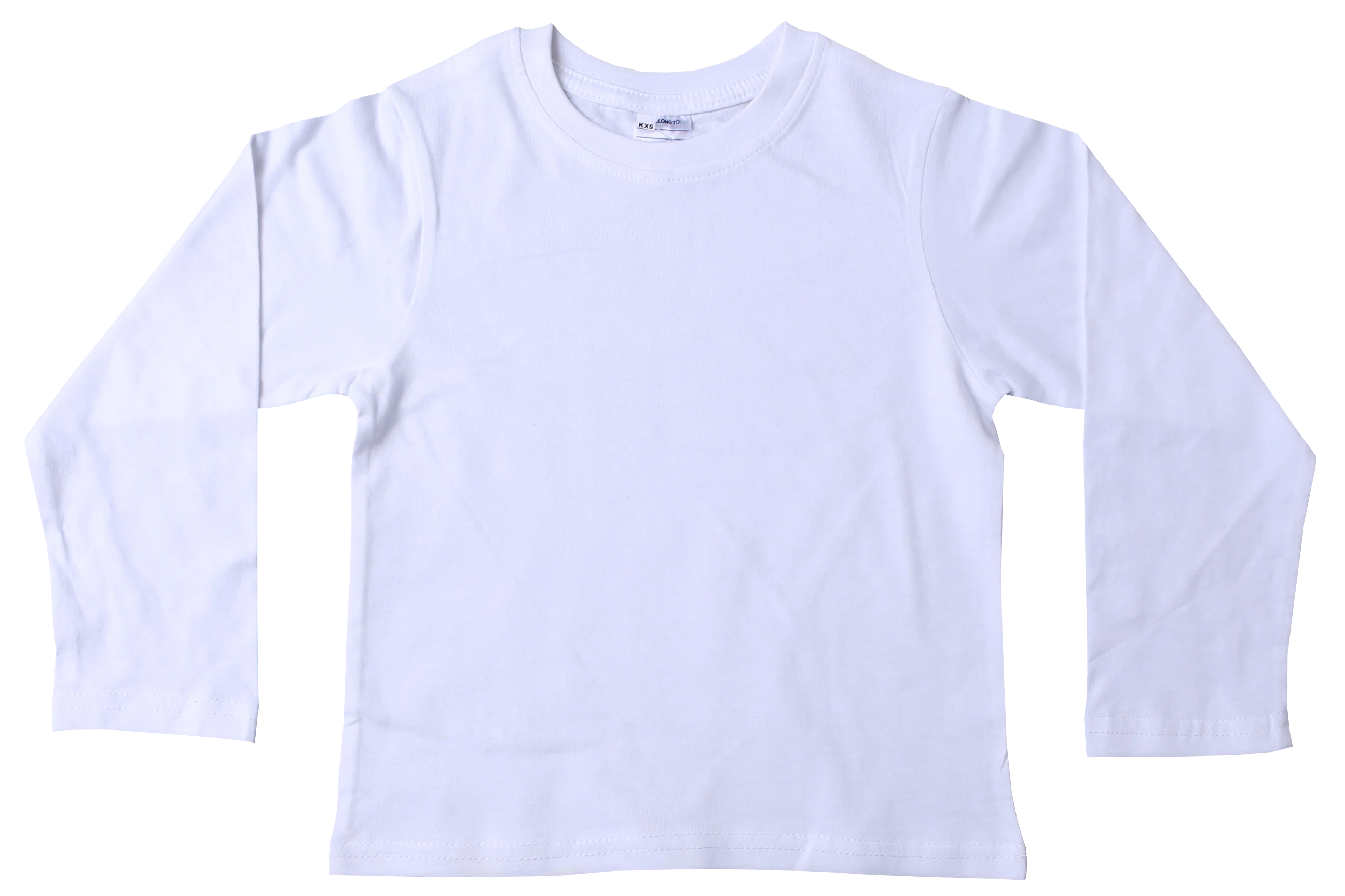 T-Shirt Plain - White Long Sleeve